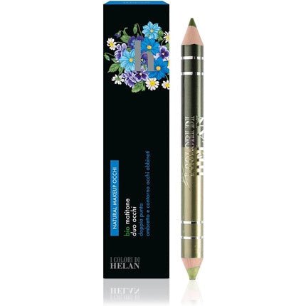Helan I Colori Bio Eye Pencil Duo with All - in - One Matching Eyeshadow and Eyeliner Pencil Double Pointed Soft Blushable Long Lasting Eye Stick for Your Makeup Made in Italy Giada Moss Green - Maison des fragrances