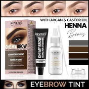 Henna Eyebrow Eyelash Color Permanent Brow Color Cream Brown Black Complete Set - Maison des fragrances