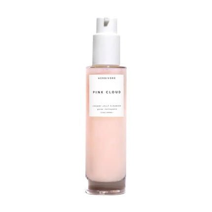 HERBIVORE Pink Cloud Creamy Jelly Cleanser Squalane Rosewater Tremella Mushroom Hydrating Face Wash Makeup Remover for Sensitive Skin Vegan Face Creamy Jelly 3.4 oz - Maison des fragrances
