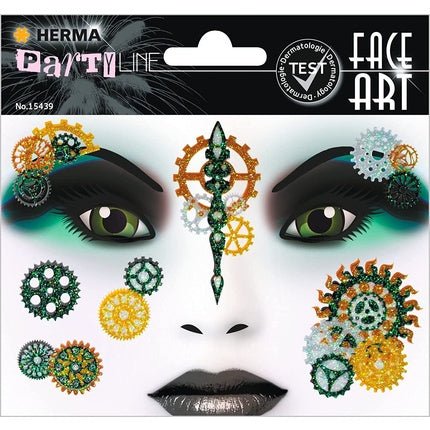HERMA 15439 Face Art Sticker Steampunk Marie Temporary Glitter Face Paint for Carnival Halloween - Maison des fragrances