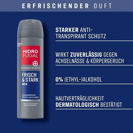 Hidrofugal FRISCH & STARK Deodorant with Strong Antiperspirant Protection 150ml pour homme - Maison des fragrances