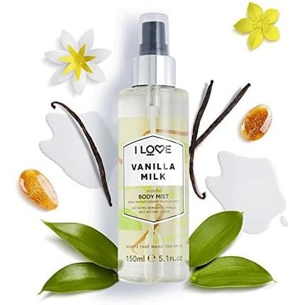 I Love Signature Vanilla Milk Long Lasting Fast Drying Non Sticky Body Mist for Her 150ml - Maison des fragrances