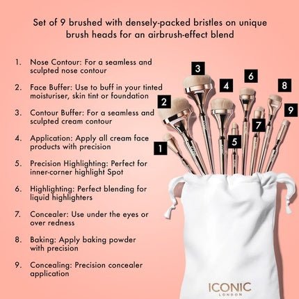 Iconic London HD Blend Set Super Soft Makeup Brushes for Blending - Maison des fragrances
