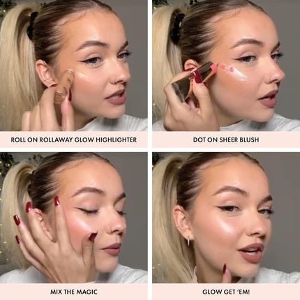 Iconic London Rollaway Glow Highlighter Makeup Rose Potion 8ml - Maison des fragrances