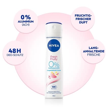 Nivea Fresh Fruity Deo - Aluminum Free with Fruity Scent and Cooling Formula 150ml Unisexe