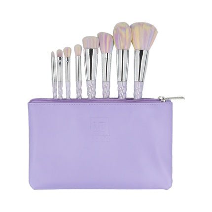 ilu Basic Set 8 Makeup Brushes with Unicorn Pastel Bag - Maison des fragrances
