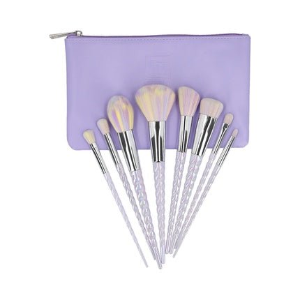 ilu Basic Set 8 Makeup Brushes with Unicorn Pastel Bag - Maison des fragrances