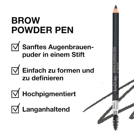 Isadora Brow Powder Pen 01 Black 1.1g - Maison des fragrances