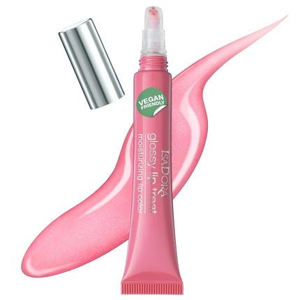 IsaDora Glossy Lip Treat Lip Gloss for Full Lips - Stimulates Collagen Production - Unique Non - Sticky Shine - Vegan with Shea Butter - Pink Pearl - Maison des fragrances
