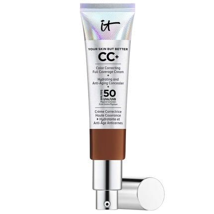 IT Cosmetics CC+ Anti - Aging Cream Your Skin But Better High Coverage Waterproof Enriched with Peptides Collagen & Vitamins Natural Finish 32ml Deep - Maison des fragrances
