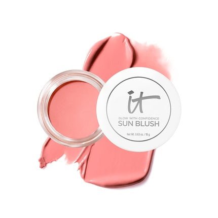 IT Cosmetics Glow with Confidence Sun Cream Blush Blendable Buildable Blush Bronzer for a Pop of Sun - Blushed Color 0.63oz Fair Light 10 Sunlit - Maison des fragrances