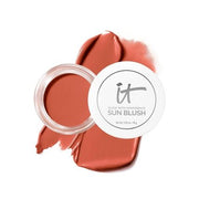 IT Cosmetics Glow with Confidence Sun Cream Blush Blendable Buildable Blush Bronzer Pop Sun - Blushed Color 0.63oz Medium Tan 30 Sun Warmth - Maison des fragrances