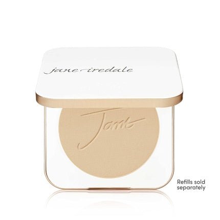 Jane Iredale Refillable Compact Aluminum Shell with Magnetic Closure and Interior Mirror for On - The - Go Use White - Maison des fragrances