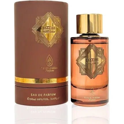 Jazzab Rose Gold Arab Perfume 100ml Rose Woody Amber Oud Eau De Parfum Fresh Scent Spray for Women - Maison des fragrances