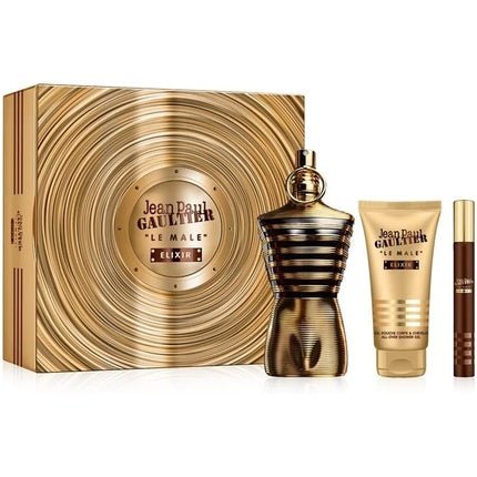 Jean Paul Gaultier Le Male Elixir EDP 125ml EDP 10ml Shower Gel 75ml - Maison des fragrances