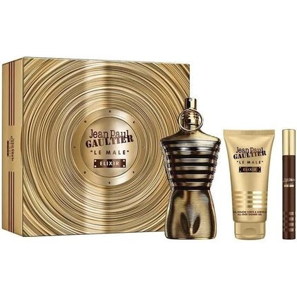 Jean Paul Gaultier Le Male Elixir EDP 125ml EDP 10ml Shower Gel 75ml - Maison des fragrances