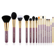 Jessup 15 Piece Pro Makeup Brush Set Beauty Cosmetics Powder Foundation Eyeshadow Eyeliner Blending Lip Tools Purple/Gold T095 Rose Gold/Purple - Maison des fragrances