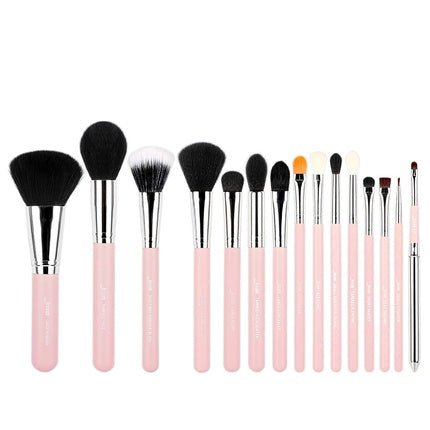 Jessup 15pcs Professional Makeup Brushes Beauty Cosmetics Powder Foundation Eyeshadow Eyeliner Blending Lip Make Up Brush Tools Pink Silver T094 Silver Pink - Maison des fragrances
