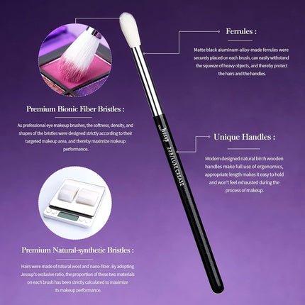 Jessup 15Pcs Professional Makeup Brushes Set Cosmetics Tools Eye Liner Shader Wood Handle Natural - Synthetic Hair Black/Silver T177 B - Pearl - Maison des fragrances