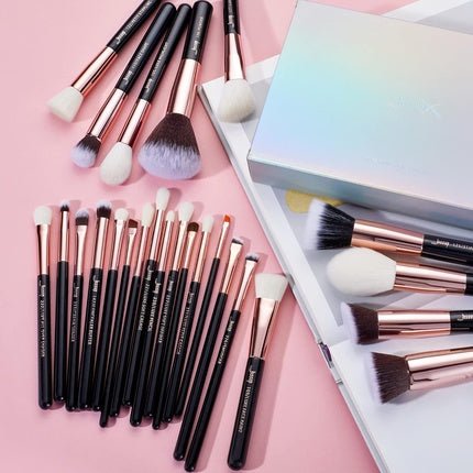 Jessup Brand 25pcs Professional Makeup Brush Set Beauty Cosmetic Foundation Powder Blush Eyeshadow Blending Highlighter Brushes Black Rose Gold T155 - Maison des fragrances