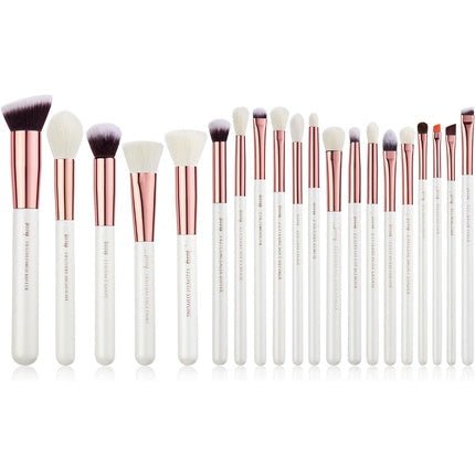 Jessup Brush Set 20 PCS Makeup Brushes for Foundation Blending Blush Concealer Eye Shadow Lip Synthetic Fiber Bristles Wooden Handle White Makeup Brush T225 A - Maison des fragrances