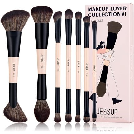 Jessup Makeup Brushes Set 7pcs Double Sided Brushes for Foundation - Maison des fragrances