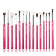 Jessup Professional Natural - Synthetic Eye Makeup Brushes Set 15pcs for Eyeshadow Blending Concealer Eyeliner Eyebrow Rose Carmine Silver T197 H - Silver - Maison des fragrances