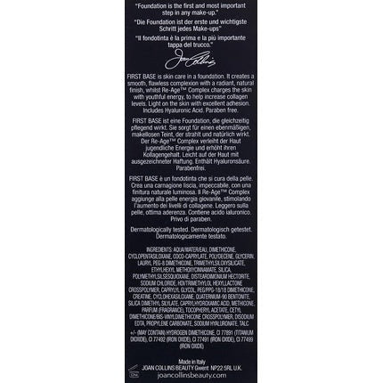 Joan Collins Timeless Beauty First Base Foundation 30ml Cool Dark - Maison des fragrances