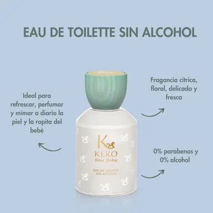 Keko New Baby Keko Baby for Babies Alcohol-Free Eau de Cologne 100ml Unisexe - Maison des fragrances
