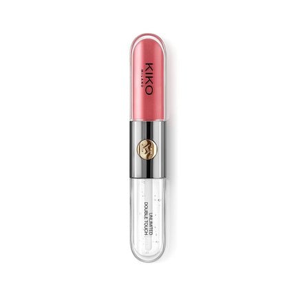 KIKO Milano Unlimited Double Touch 110 Long - Lasting Liquid Lipstick with Radiant Finish 12 Hours - 2 Steps Spicy Rose - Maison des fragrances