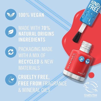 Kind & Free Vegan Nail Polish 155 Sunset Soar 8ml - Maison des fragrances