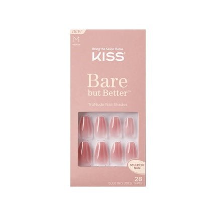 KISS Bare But Better TruNude Fake Nails Nude Nail Shades Manicure Set 28 Split - Resistant, Smudge - Proof Nails for Gluing - Maison des fragrances