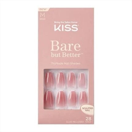 KISS Bare But Better TruNude Fake Nails Nude Nail Shades Manicure Set 28 Split - Resistant, Smudge - Proof Nails for Gluing - Maison des fragrances
