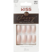 KISS Classy Nails Collection Be - you - tiful Long Length Coffin Shaped Fake Nails 28 False Nails Nail Glue Nail File and Manicure Stick 1 count - Maison des fragrances
