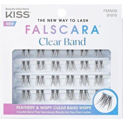 KISS Falscara False Eyelashes Lash Clusters Faux Mink Wisps 12mm - 14mm - 16mm 24 Wisps Contact Lens Friendly Easy to Apply Reusable Strip Lashes - Maison des fragrances