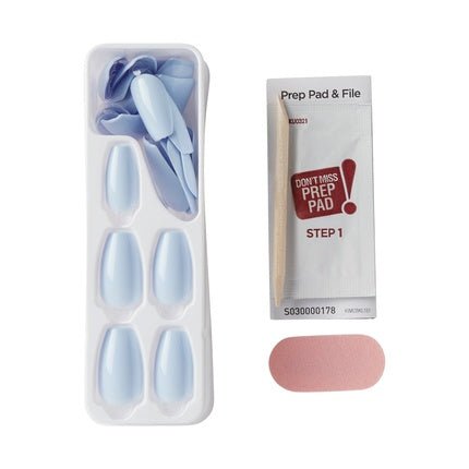 Kiss Impress Color Medium Coffin Press - On Nails, Cloudless, 30 Count - Maison des fragrances