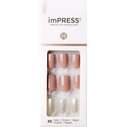 KISS imPRESS Press - On Manicure One More Chance Short Length Square with PureFit Technology - 30 Fake Nails - Maison des fragrances