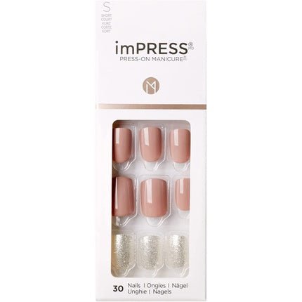 KISS imPRESS Press - On Manicure One More Chance Short Length Square with PureFit Technology - 30 Fake Nails - Maison des fragrances