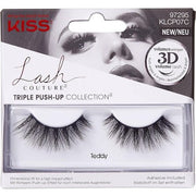 KISS Lash Couture Triple Push Up Collection False Lashes Teddy 3D Volume Cruelty - Free Reusable with Lash Glue Black Teddy - Maison des fragrances