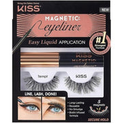 KISS Magnetic Lash Collection Eyeliner & Lash Kit 1 Pair of False Eyelashes and Magnetic Eyeliner Tempt - Maison des fragrances