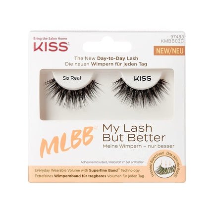 KISS My Lash But Better Collection So Real Natural Volume Fake Lashes with Flexi - Wisp Band and Adhesive - 1 Pair - Maison des fragrances