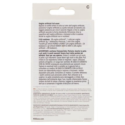 Kiss Salon Naturals Double Take Artificial Nails with Glue 28 Nails White - 32g - Maison des fragrances