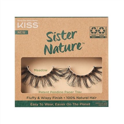KISS Sister Nature False Eyelashes 100% Natural Hair Meadow Wispy and Fluffy Lash Finish - Maison des fragrances