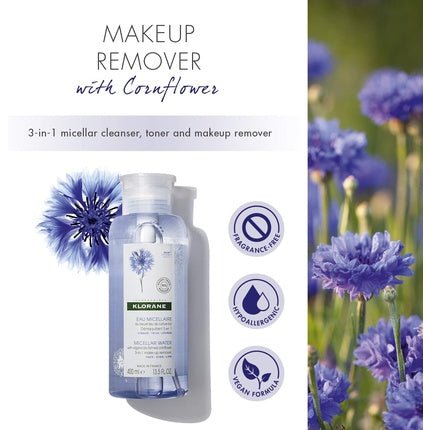 Klorane Micellar Water 3 - in - 1 Makeup Remover 400ml - Maison des fragrances
