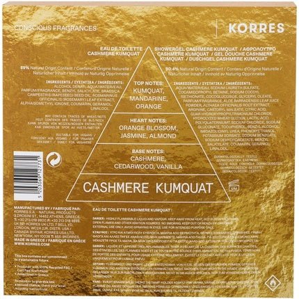 Korres Cashmere Kumquat and Shower Gel Eau de Toilette Unisexe - Maison des fragrances