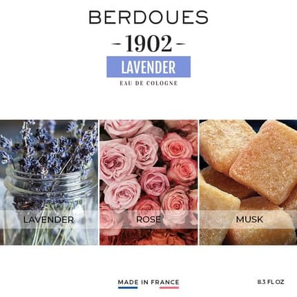 Berdoues 1902 Lavender Fragrance and 4.2 fl.oz. Eau de Cologne (EDC) Femme 124ml