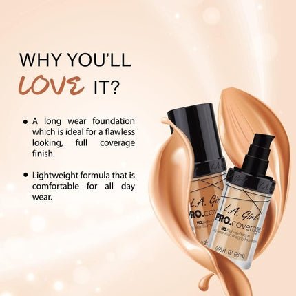 L.A. Girl Pro Coverage Illuminating Foundation Nude Beige - Maison des fragrances