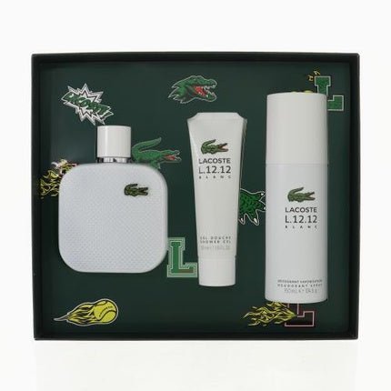 Lacoste Eau De Lacoste L.12.12 Blanc 3 Piece Gift Set - Maison des fragrances