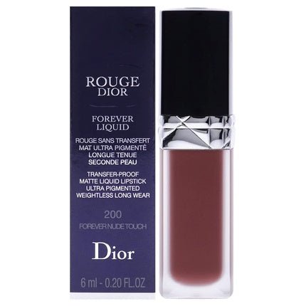 Ladies Rouge Dior Forever Matte Liquid Lipstick 0.2oz No. 200 Forevernude Touch Makeup - Maison des fragrances
