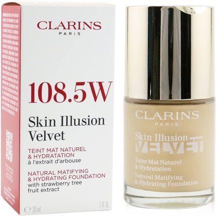 Ladies Skin Illusion Velvet Natural Matifying & Hydrating Foundation 108.5W Cashew Makeup 30ml - Maison des fragrances
